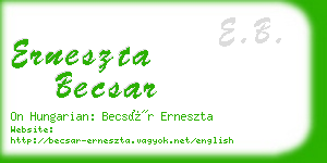 erneszta becsar business card